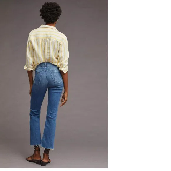 MOTHER The Hustler High-Rise Ankle Fray Jeans 32 blue color NEW NWT - Picture 3 of 8